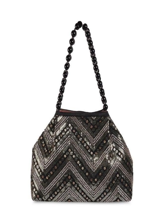 Mochi Women's Black Fashionable Faux Leather Wristlet (38-113) - Image 1